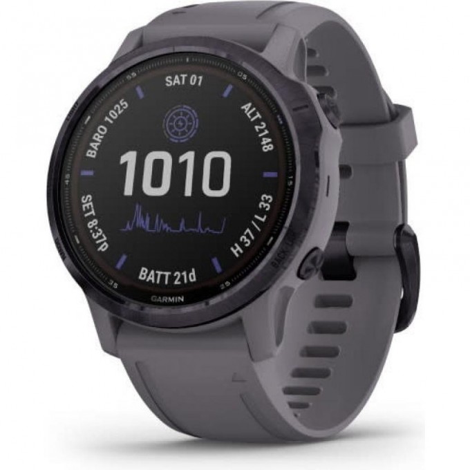 Часы GARMIN FENIX 6S PRO SOLAR AMETHYST STEEL WITH SHALE GRAY BAND 010-02409-15 Часы GARMIN FENIX 6S PRO SOLAR AMETHYST STEEL WITH SHALE GRAY BAND 010-02409-15