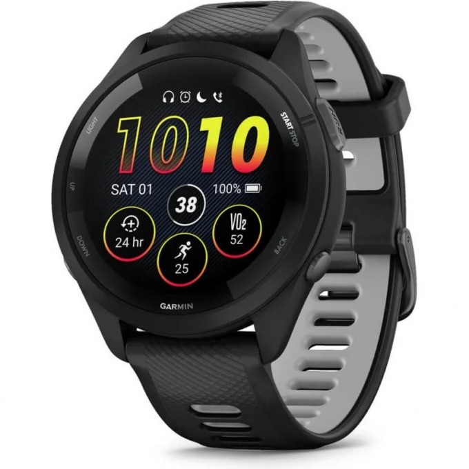 Часы GARMIN FORERUNNER 265 BLACK BEZEL AND CASE WITH BLACK/POWDER GRAY SILICONE BAND 010-02810-10 Часы GARMIN FORERUNNER 265 BLACK BEZEL AND CASE WITH BLACK/POWDER GRAY SILICONE BAND 010-02810-10