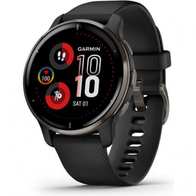 Часы GARMIN VENU 2 PLUS SLATE STAINLESS STEEL BEZEL WITH BLACK CASE AND SILICONE BAND 010-02496-11 Часы GARMIN VENU 2 PLUS SLATE STAINLESS STEEL BEZEL WITH BLACK CASE AND SILICONE BAND 010-02496-11