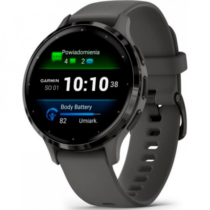 Часы GARMIN VENU 3S SLATE STAINLESS STEEL BEZEL WITH PEBBLE GRAY CASE AND SILICONE BAND 010-02785-00 Часы GARMIN VENU 3S SLATE STAINLESS STEEL BEZEL WITH PEBBLE GRAY CASE AND SILICONE BAND 010-02785-00