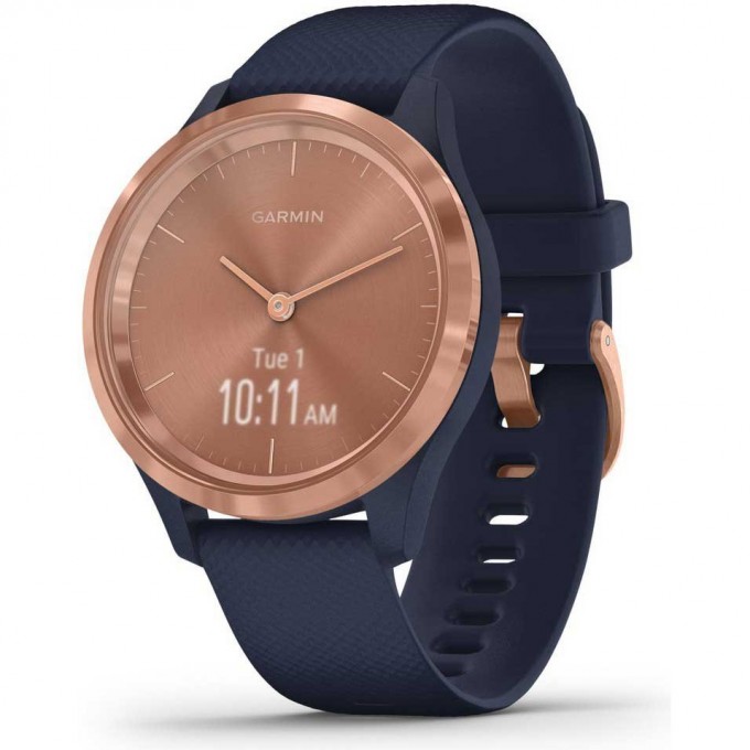 Часы GARMIN VIVOMOVE 3S розовое золото циферблат с темно-синим ремешком 010-02238-23 Часы GARMIN VIVOMOVE 3S розовое золото циферблат с темно-синим ремешком 010-02238-23