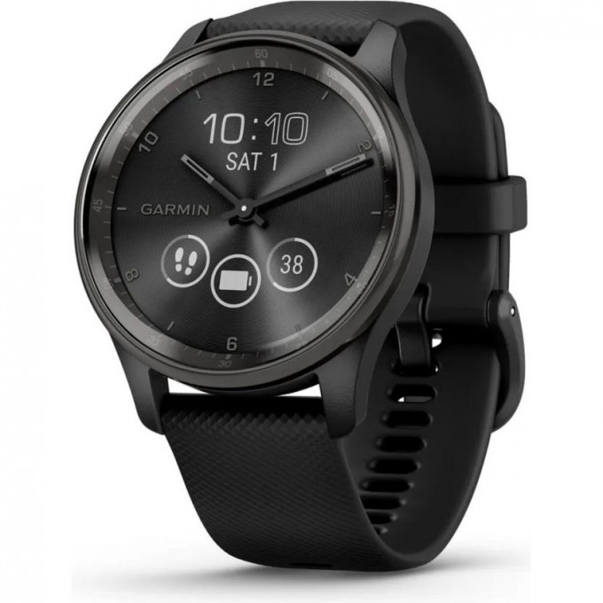 Часы GARMIN VIVOMOVE TREND с безелем серого цвета с черным корпусом и силиконовым ремешком 010-02665-00 Часы GARMIN VIVOMOVE TREND с безелем серого цвета с черным корпусом и силиконовым ремешком 010-02665-00